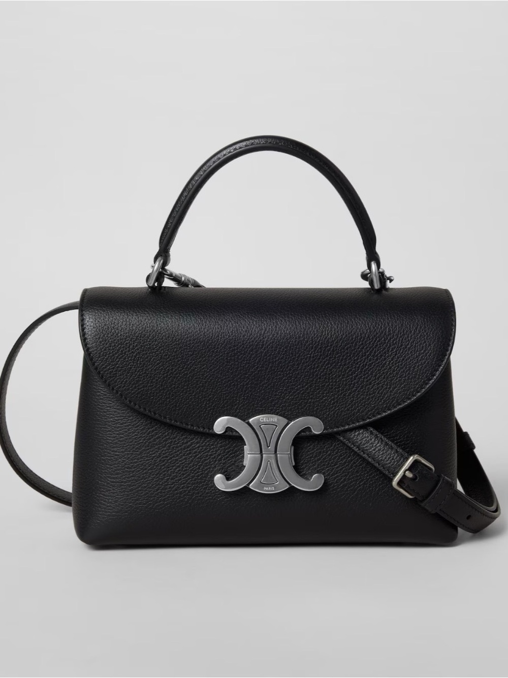 Celine teen nino bag in grained calfskin black